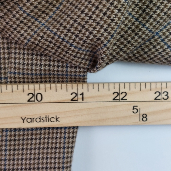 Lauren Ralph Lauren Suit Jacket Mens 40R Houndstooth Brown Blue 2 Button Front - Picture 4 of 9